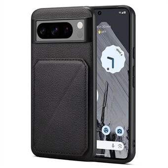 For Google Pixel 8 Pro-etui Skjult kortholder Støtteben Skal Læder+PC+TPU-telefoncover