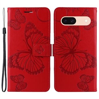 KT Imprinting Flower Series-2 til Google Pixel 8a Cover Præget Telefon Læderetui