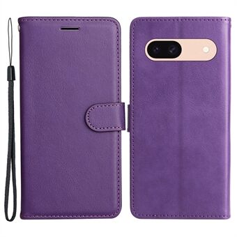 KT Leather Series-2 til Google Pixel 8a Anti-Ridse PU Læder Etui Solid Farve Stand Telefon Taske Pengepung.