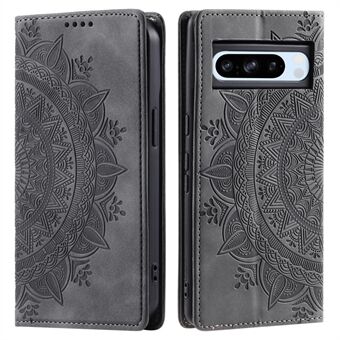 For Google Pixel 8 Pro Etui Læderaftryk Anti-rids Pengepung Stand Mobiltelefoncover