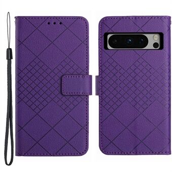 HT06 til Google Pixel 8 Pro-etui PU-læder Rhombus Foldbar Stand Phone Cover