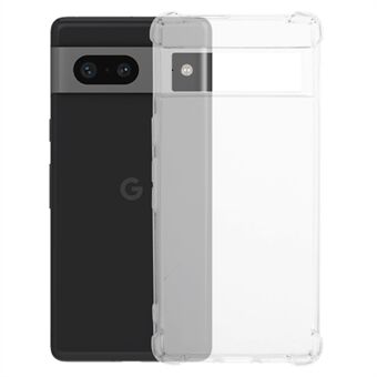 Til Google Pixel 7 5G TPU-etui firhjørnet anti-faldet gennemsigtigt telefoncover.