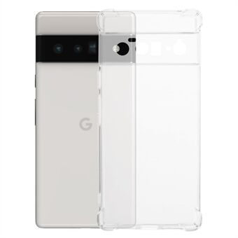 Til Google Pixel 6 Pro 5G gennemsigtig TPU-etui, Firehjørners anti-drop telefoncover.