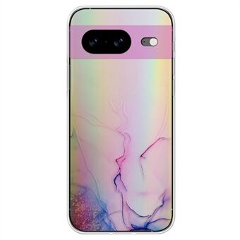 For Google Pixel 8 TPU Etui Farverige Laser Marbel Mønster Beskyttende Telefon Cover