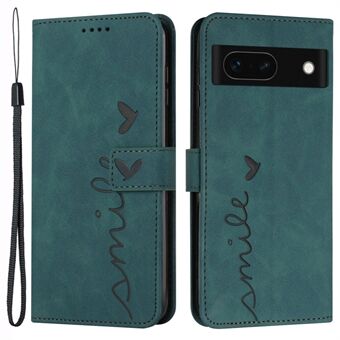 For Google Pixel 8a Mobiltaske Skin-touch Pungpræget Læderomslag