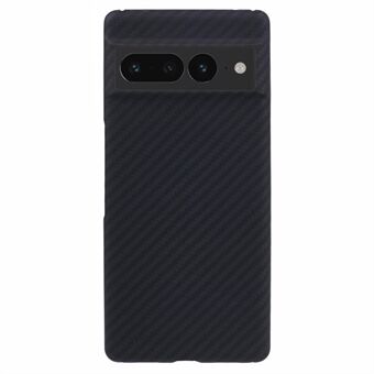 Til Google Pixel 7 Pro 5G etui 1500D groft tekstur Aramid Fiber Anti-Drop slank sort telefoncover (stor bagkamera åbning)