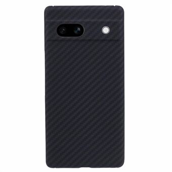 Aramid Fiber Telefon Cover til Google Pixel 7a - Sort etui med Coarse Texture Carbon Fiber Bagkabbel med Præcise Udstansninger