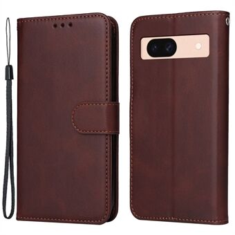 For Google Pixel 8a læder-etui Traditionelt kalveskind telefoncover 3 kortlommer