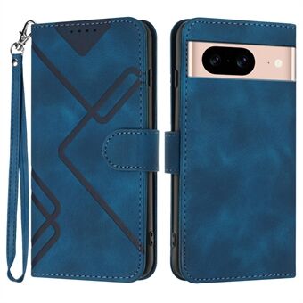 YX0040 Til Google Pixel 8a Wallet Folio Telefon Etui Geometrisk Mønster Læder Cover