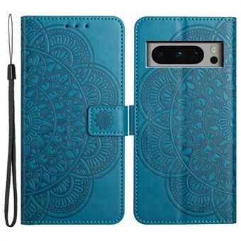 For Google Pixel 8 Pro etui Blomst stødsikkert læder telefoncover pung med kortslots