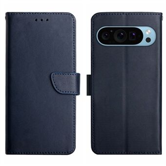 HT02 til Google Pixel 9 / Pixel 9 Pro-etui Ægte ko-læder pungtelefon-cover