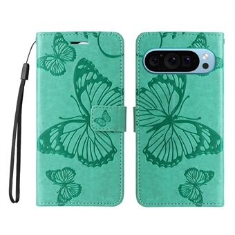 KT Imprinting Flower Series-2 Til Google Pixel 9 / Pixel 9 Pro Case Læder Telefoncover med Pengepung Kortholder.