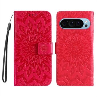 KT Imprinting Flower Series-1 til Google Pixel 9 / Pixel 9 Pro etui Blomstret PU-læder telefonpung