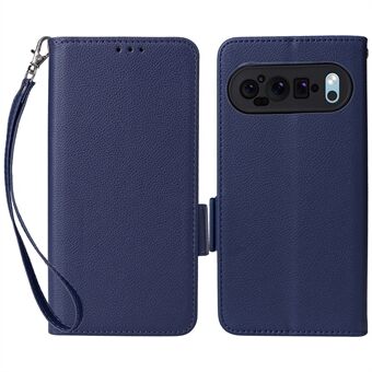 For Google Pixel 9 Pro-etui Pengepung af PU-læder + TPU-telefoncover med Litchi-struktur.