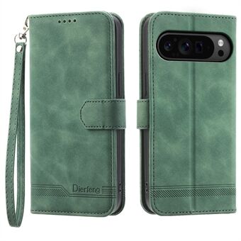 DIERFENG DF-03 Flip Wallet Cover til Google Pixel 9 Pro XL Etuier, trykt stativ, mobil læderskal.