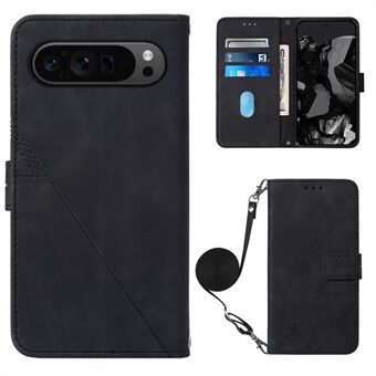 YB Imprinting Series-2 til Google Pixel 9 Pro XL Crossbody Case Wallet Business PU Læder Telefoncover