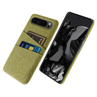 Til Google Pixel 9 Pro XL mobiltelefon covers Dual Card Holder Cloth Texture Hard PC Cover