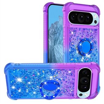 YB Quicksand Serie-8 til Google Pixel 9 Pro XL Kickstand-etui Glitter Liquid Gradient TPU-telefoncover