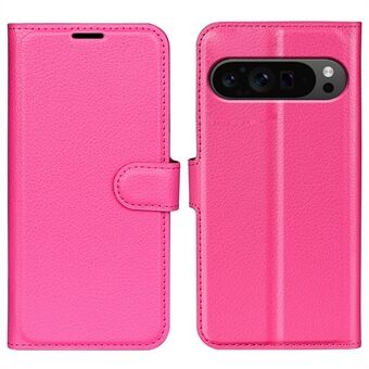 Til Google Pixel 9 Pro XL-etui Litchi Tekstur Beskyttende Læder-Folio Telefoncover