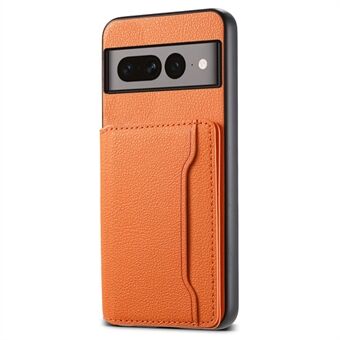 For Google Pixel 7 Pro 5G Magnetisk Kortholder Telefon Etui med Støttefunktion TPU+PC+PU Læder Cover