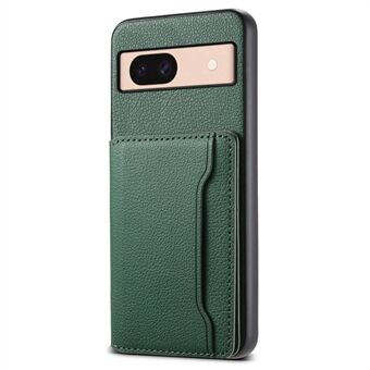 Til Google Pixel 8a slankt telefon etui med kortlommer, støtteben og TPU+PC+PU læder cover.