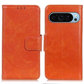 Til Google Pixel 9 / Pixel 9 Pro Telefon Etui Pungstand Splitlæder Nappa Tekstur Stødsikkert Cover