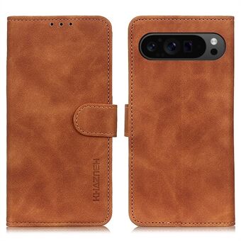 KHAZNEH til Google Pixel 9 Pro XL-etui PU-læder Retro Design-telefoncover.