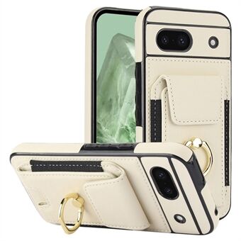 Til Google Pixel 8a Kickstand Etui PU Læder+TPU Telefoncover med Kortholdere