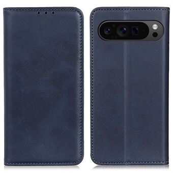 Til Google Pixel 9 / Pixel 9 Pro Case - Opdelt læder, magnetisk tiltrækning, stødbeskyttende flip-telefoncover.