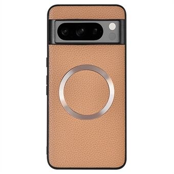 For Google Pixel 8 Pro Magnetisk Telefonetui Litchi Tekstur PU Læderbelagt TPU Cover