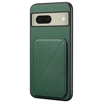 Til Google Pixel 8-etui med kortholder, stativ, læder+PC+TPU mobiltelefoncover.