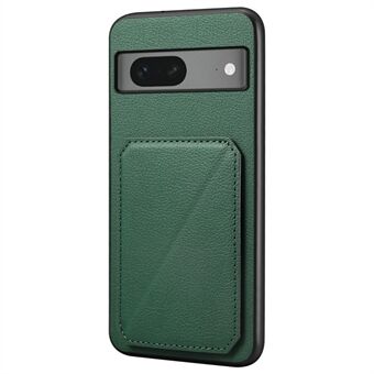 Til Google Pixel 7 5G-etui med kortholder af PU-læderbelagt PC+TPU med ståfunktion til telefon