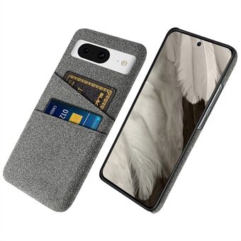 Til Google Pixel 8a-etui, stofmateriale + PC-stødsikker telefoncover med dobbelt kortpladser.