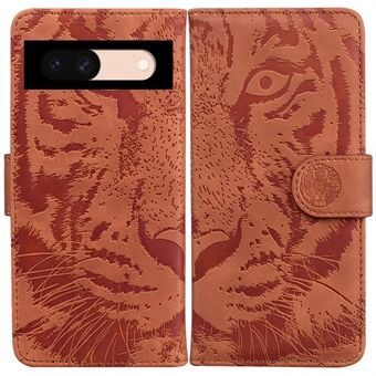 For Google Pixel 8a Wallet Case Tiger Mønster PU Læder Komplet Beskyttelse Telefon Cover