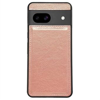 Til Google Pixel 8a-etui i kalveskindstekstur læder + TPU beskyttende telefoncover.