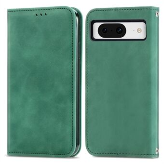 Til Google Pixel 8a Bogstil Flip-etui PU-læder Hud-berøring Telefoncover