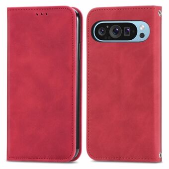 Til Google Pixel 9 Pro XL Støddæmpende Etui PU Læder Hudsensor Telefon Cover