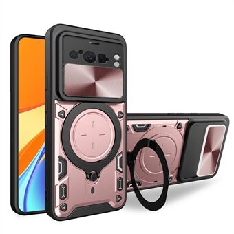 Til Google Pixel 8 Pro Cover med stativ TPU+PC Telefon Skal med Skydelinse Dækning.