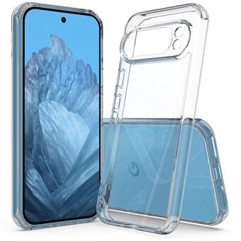 Til Google Pixel 9 Pro Etui, TPU Ramme, Gennemsigtig Akryl Bagcover, Anti-Rids