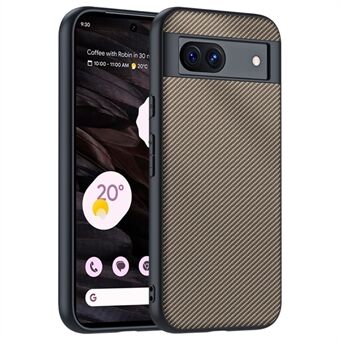 Til Google Pixel 8a Etui Slank PU-læder+PC Carbon Fiber Tekstur Telefoncover