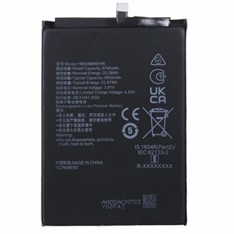 For Honor X50i 5G / X50 5G 3.91V 5700mAh Li-Polymer Batteri Samlingsdel (Uden Logo) (Kodenummer: HB526694EHW)