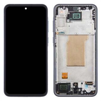 Til Samsung Galaxy A35 5G A356B OEM Grade S AMOLED-skærm og digitizer-samling + ramme (uden logo) - Sort