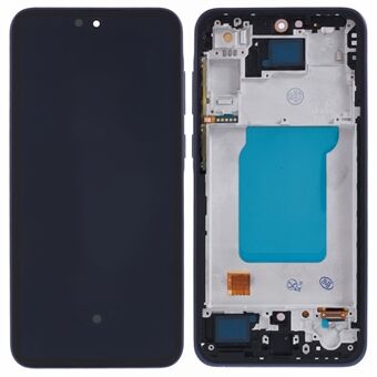 Til Samsung Galaxy A35 5G A356 Grade C OLED Skærm og Digitizer Samling + Ramme (Uden Logo) - Mørkeblå