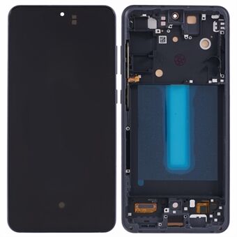 Til Samsung Galaxy S21 FE 5G G990 Grad C OLED Skærm og Digitizer Samling + Ramme (Uden Logo) - Grafit