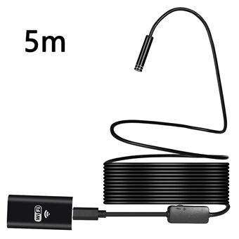 YPC100 5m Fleksibelt Kabel WiFi Borescope 8mm Kamera Linse Mobiltelefon Inspektions Endoskop