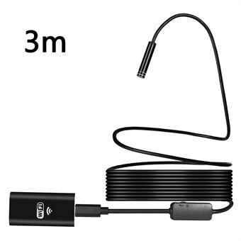 YPC100 3m Fleksibel Wire WiFi Borescope 8mm Kamera Objektiv Mobiltelefon Inspektionsendoskop