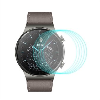 ENKAY HAT Prince 5 stk/sæt 0.2mm 9H 2.15D Arc Edges Skærmbeskytter i hærdet glas til Huawei Watch GT 2 Pro