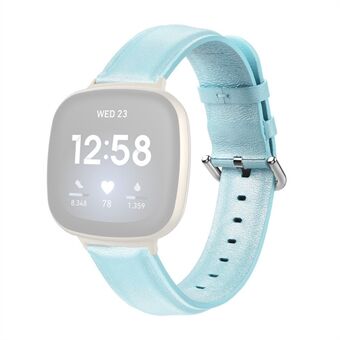 Ren farve ægte læder urrem til Fitbit Versa 3