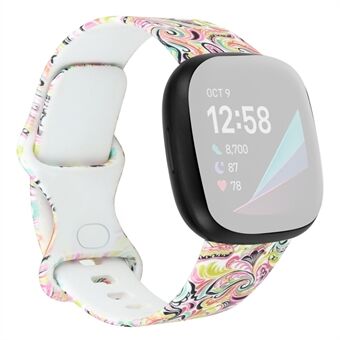 Mønsterudskrivning Design Silikone Urrem Erstatningsstørrelse L til Fitbit Versa 3