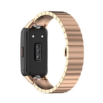 Udskiftning af håndledsrem i rustfrit Steel med en perle til Huawei Band 6/Honor Band 6 - rosa guld